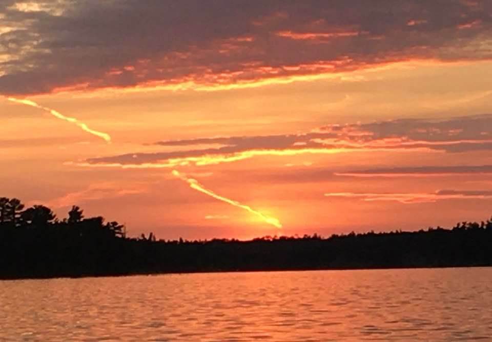 View of the lake at sunset