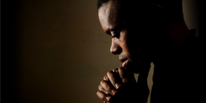 A man praying peacefully