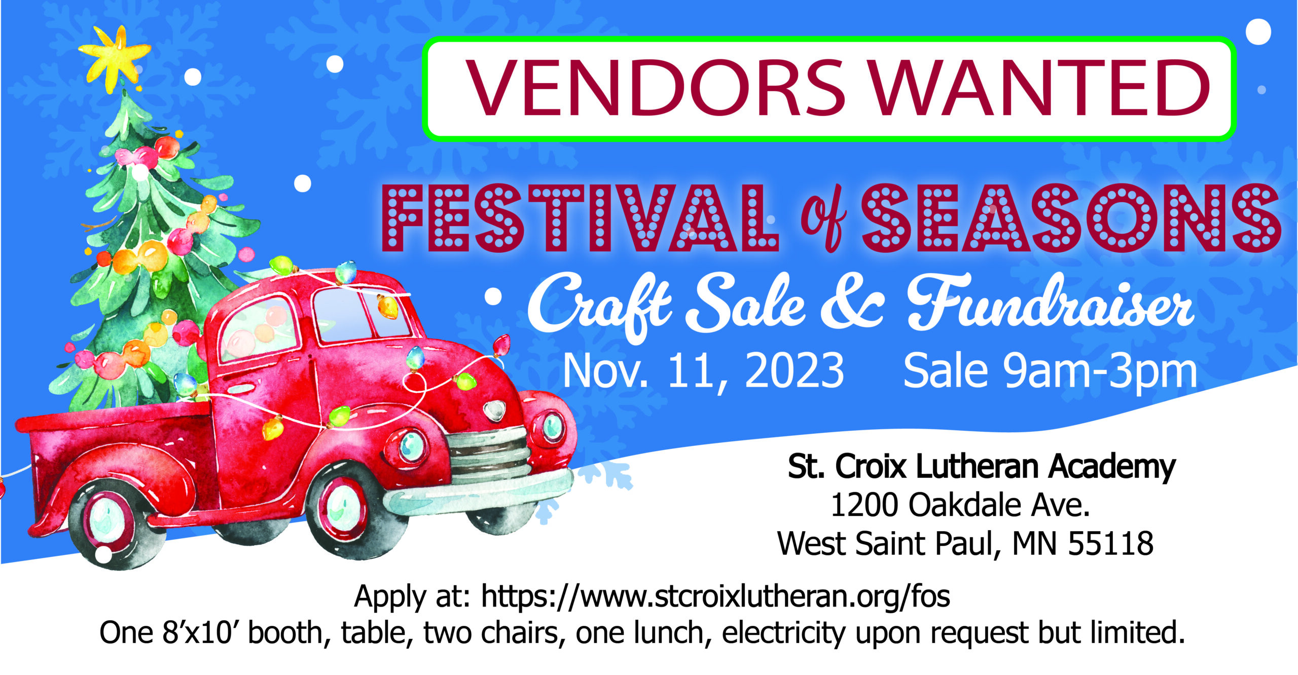 Festival of Seasons Craft Fair Vendors Needed! 98.5 KTIS